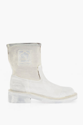 MM6 Coated Leather Ankle Booties