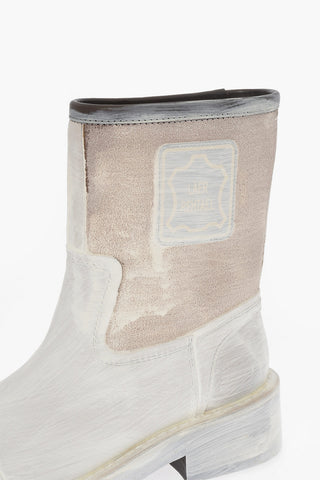 MM6 Coated Leather Ankle Booties
