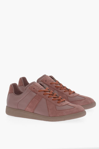 MM22 Suede Low-Top Sneakers with Contrast Laces