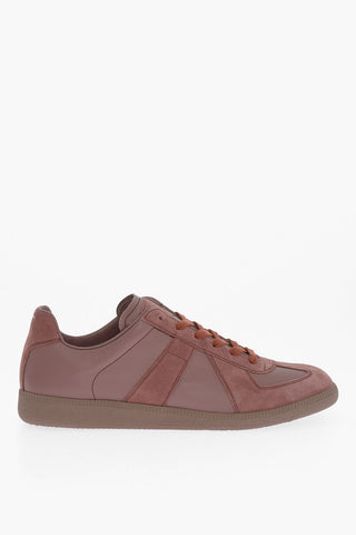 MM22 Suede Low-Top Sneakers with Contrast Laces