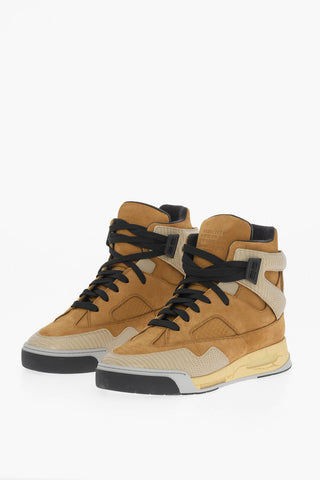 MM22 Snake-Effect Leather High Top Sneakers with Vintage-Effect Sole