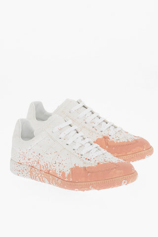 MM22 Cotton Low Top Sneakers with Painted Detail