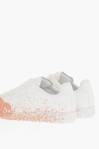 MM22 Cotton Low Top Sneakers with Painted Detail