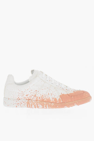 MM22 Cotton Low Top Sneakers with Painted Detail