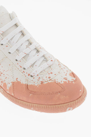 MM22 Cotton Low Top Sneakers with Painted Detail