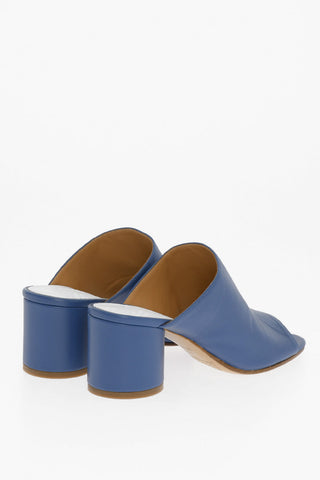MM22 Open Toe Leather TABI Mules 7cm