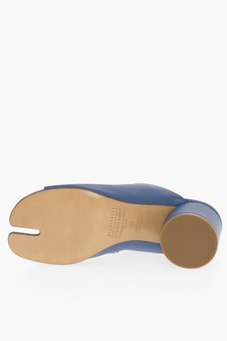 MM22 Open Toe Leather TABI Mules 7cm