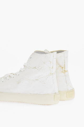 MM22 Leather TABI High-Top Sneakers with Golden Details