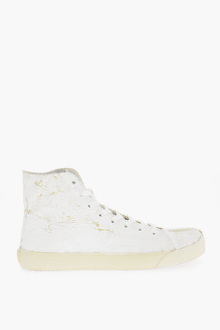 MM22 Leather TABI High-Top Sneakers with Golden Details