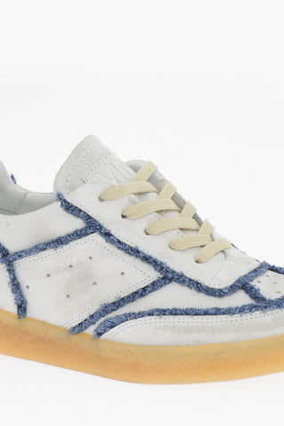MM6 Cracked Effect Leather Low Top Sneakers