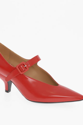 MM22 Leather Mary Jane Pumps Heel 7cm
