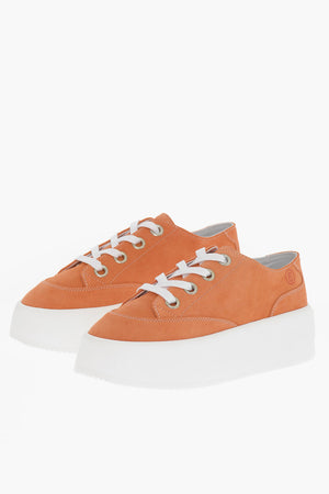 MM6 Sneakers Basse in Suede con Platform a Contrasto 5,5cm