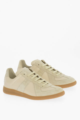 MM22 Leather Low Top Sneakers with Suede Details