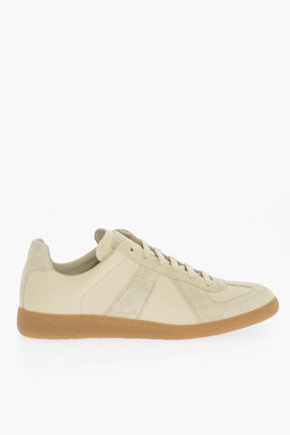 MM22 Leather Low Top Sneakers with Suede Details