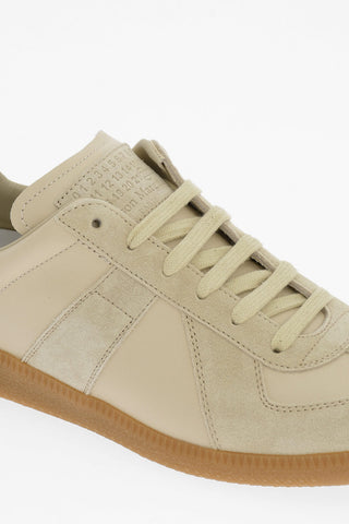 MM22 Leather Low Top Sneakers with Suede Details