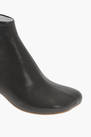 MM6 Leather Ankle Boots with Contrasting Heel 5cm