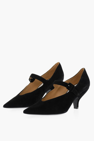 MM22 Suede Mary Jane Pumps Heel 8cm
