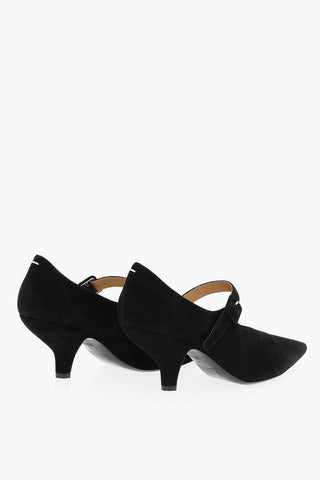 MM22 Suede Mary Jane Pumps Heel 8cm