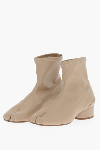 MM22 Soft Leather TABI Sock Ankle Boots 4cm