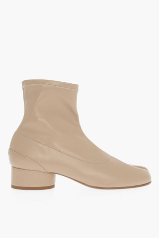 MM22 Soft Leather TABI Sock Ankle Boots 4cm