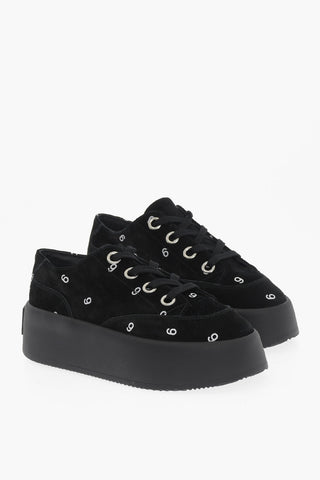 MM6 All-Over Logo Suede Low-Top Sneakers 5,5cm
