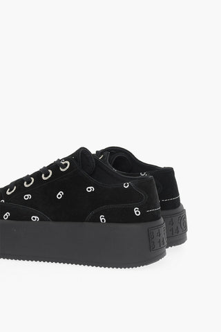 MM6 All-Over Logo Suede Low-Top Sneakers 5,5cm