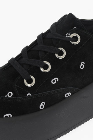MM6 All-Over Logo Suede Low-Top Sneakers 5,5cm