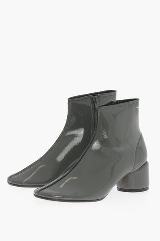 MM6 Solid Color Ankle Boots with Zip Closure Heel 5.5cm