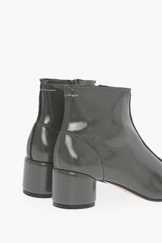 MM6 Solid Color Ankle Boots with Zip Closure Heel 5.5cm