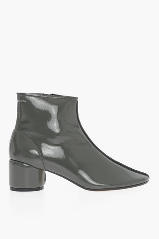 MM6 Solid Color Ankle Boots with Zip Closure Heel 5.5cm