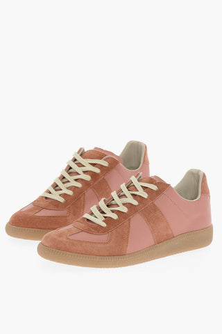 MM22 Suede Low-Top Sneakers with Contrast Laces