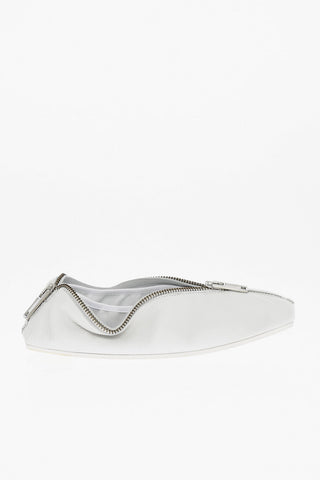 MM6 Leather Ballet Flats with Square Toe and Maxi Zip Closure