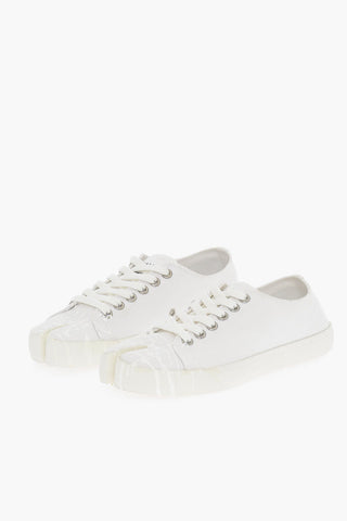 MM22 Low-Top Cotton TABI Sneakers with Paint Splashes
