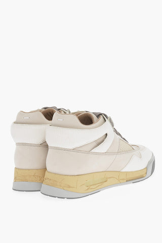MM22 Snake-Effect Leather High Top Sneakers with Vintage-Effect Sole