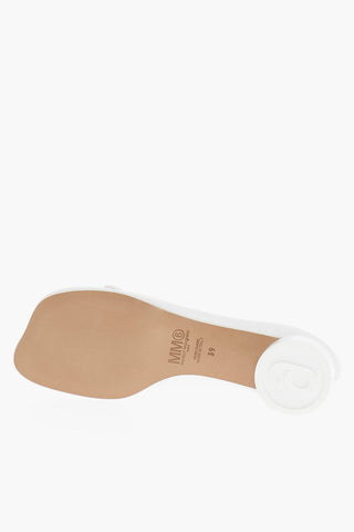 MM6 Solid Color Leather Ballet Flats Heel 2.5cm