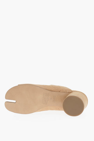 MM22 Paper Effect Faux Leathr TABI Mules 7cm