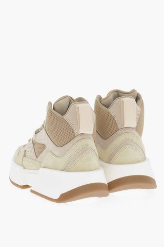 MM6 Leather and Fabric High-Top Sneakers