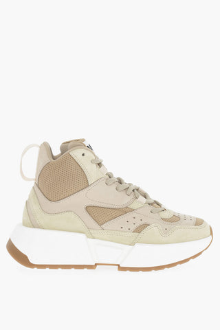 MM6 Leather and Fabric High-Top Sneakers
