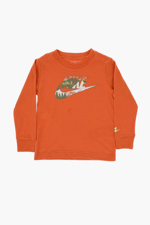 Langärmeliges Rundhals-T-Shirt mit bedrucktem Logo