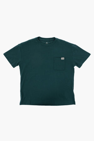 ALL STAR Solid-Color Crew Neck T-Shirt with Pocket