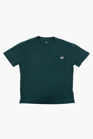 ALL STAR Solid-Color Crew Neck T-Shirt with Pocket