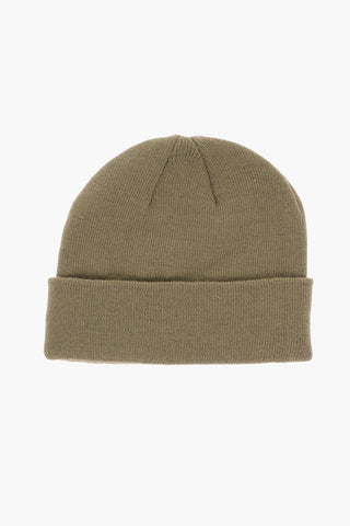 Beanie in Tinta Unita con Patch Logo a Contrasto