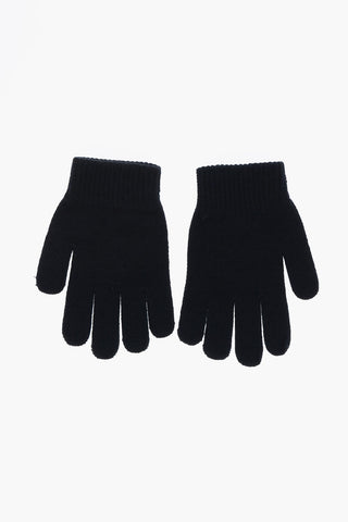 Solid Color Beanie and Gloves Set with Embroidered Logo