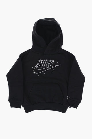 Solid-Color Hoodie with Printed Logo