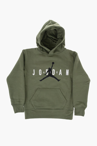 AIR JORDAN Felpa Hoodie in Tinta Unita con Logo Stampato