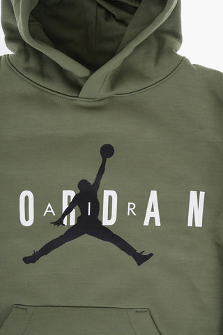 AIR JORDAN Felpa Hoodie in Tinta Unita con Logo Stampato