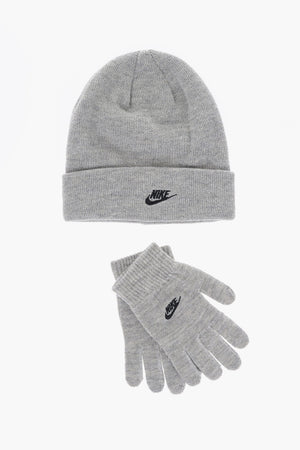 Solid-Color Beanie and Gloves Set CLUB