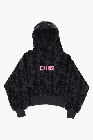 Printed Hoodie with Contrast Logo