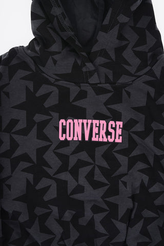 Printed Hoodie with Contrast Logo