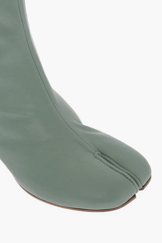 MM22 Solid Color Saffiano Leather TABI Ankle Boots